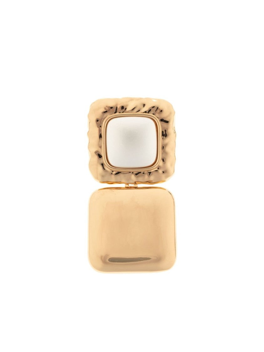 Self-Portrait Bijoux Oro Earrings With Faux Pearl Centerpiece