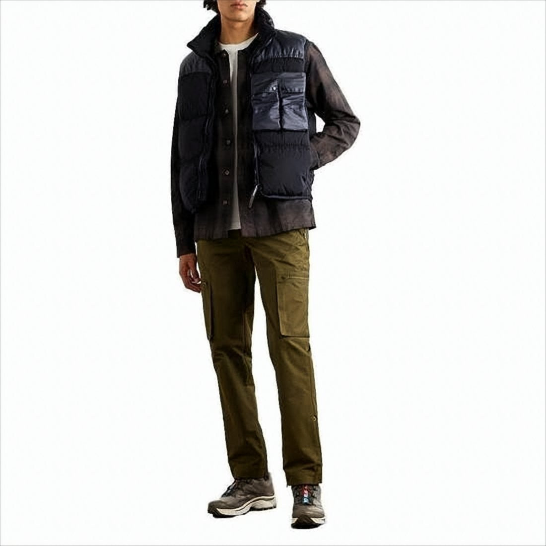 C.P. Company Padded Utility Vest With High Collar And Zipper Closure