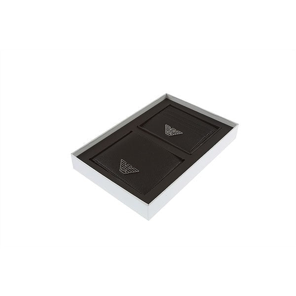 Emporio Armani Black Wallet And Business Card Holder Set