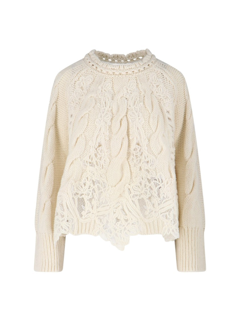 Ermanno Scervino Cable Knit Sweater – Cream