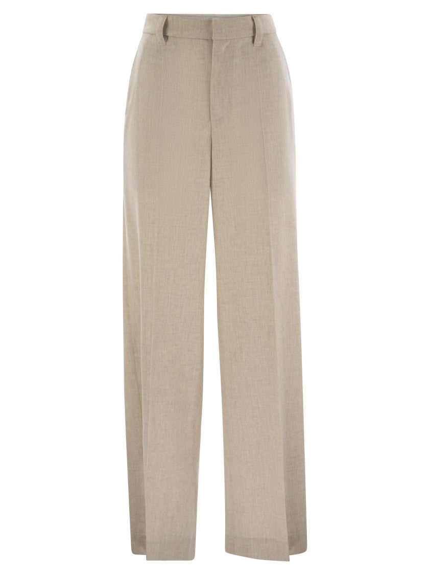 Brunello Cucinelli Wide High-Waisted Wool