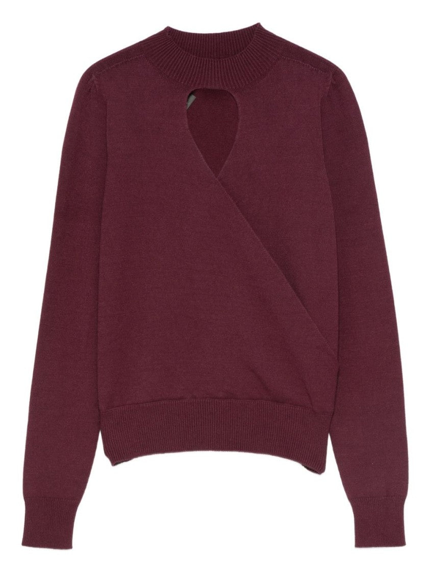 Twin-Set Deep Bordeaux Sweater With Heart-Shaped Cutout