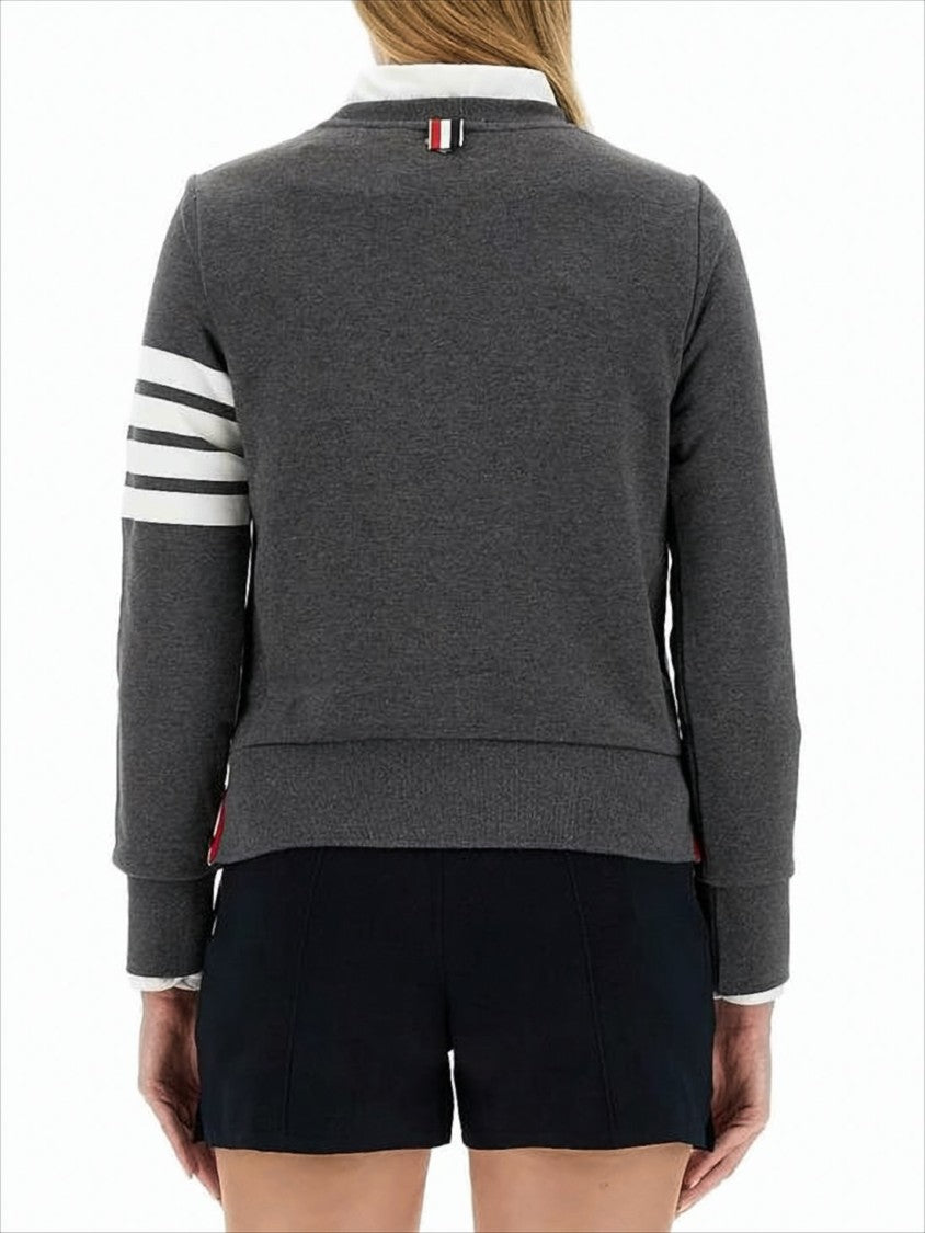 Thom Browne Long-Sleeve Top With Signature Stripes And Tricolor Detail