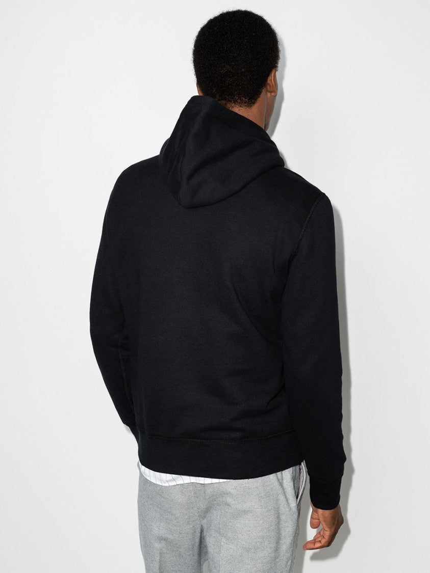 Polo Ralph Lauren Slouchy Black Cotton Blend Hoodie With Embroidered Logo