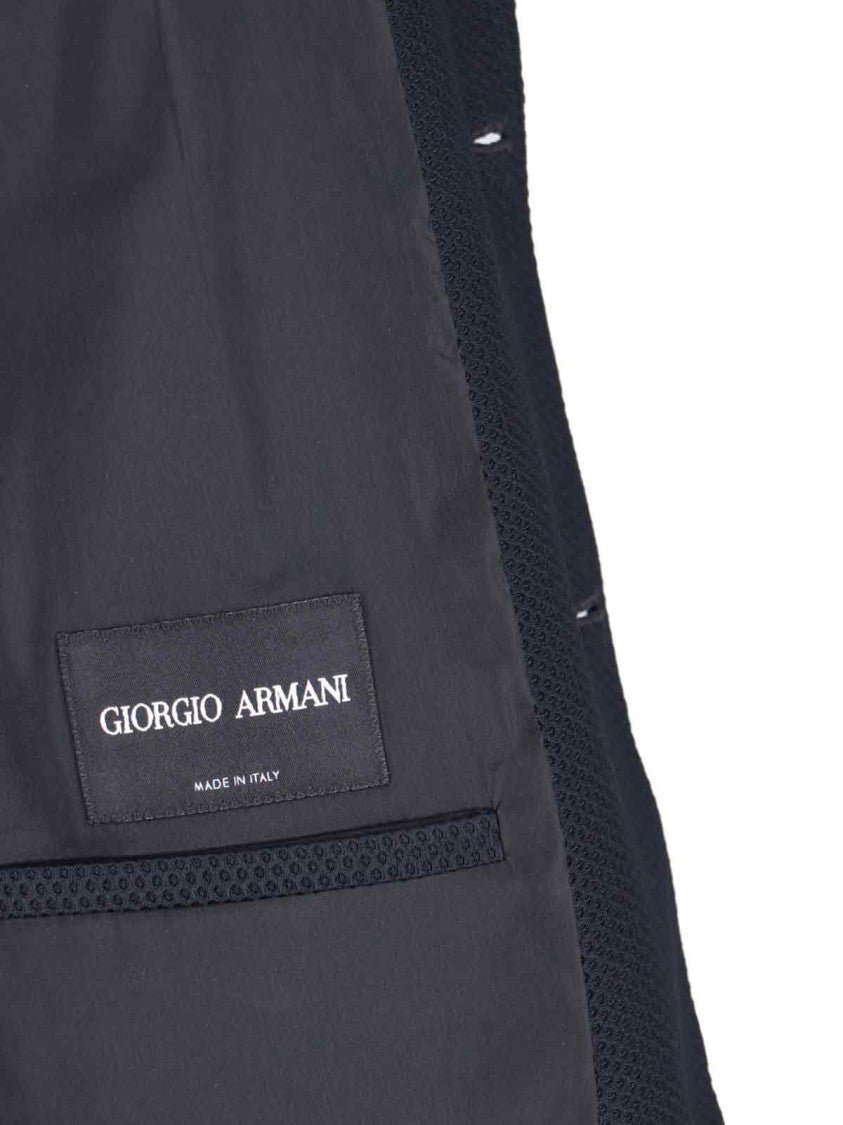 Giorgio Armani Structured Blue Jacket With Clean Lines And Refined Finish