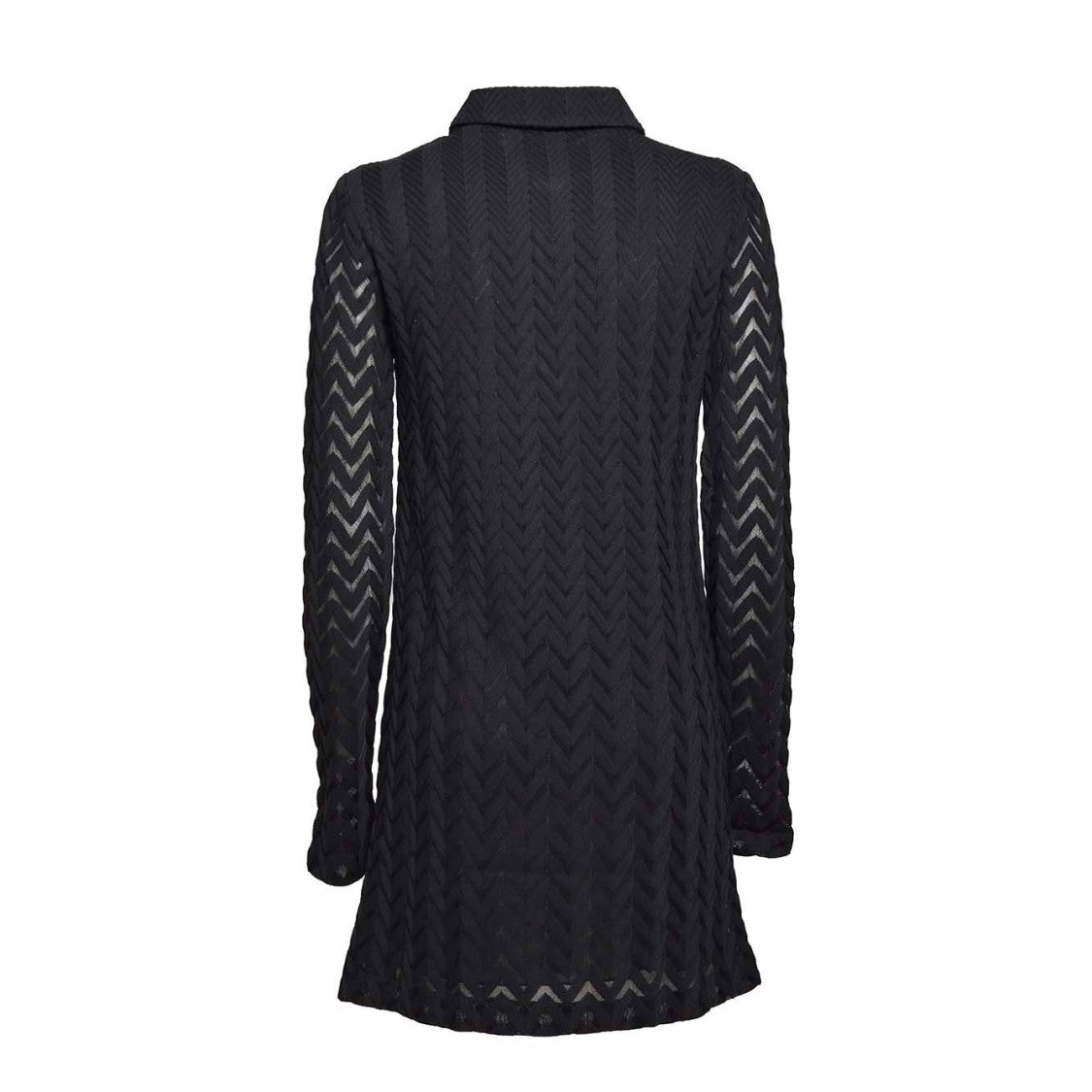 Missoni Black Chevron Cotton Viscose Polo Mini Dress