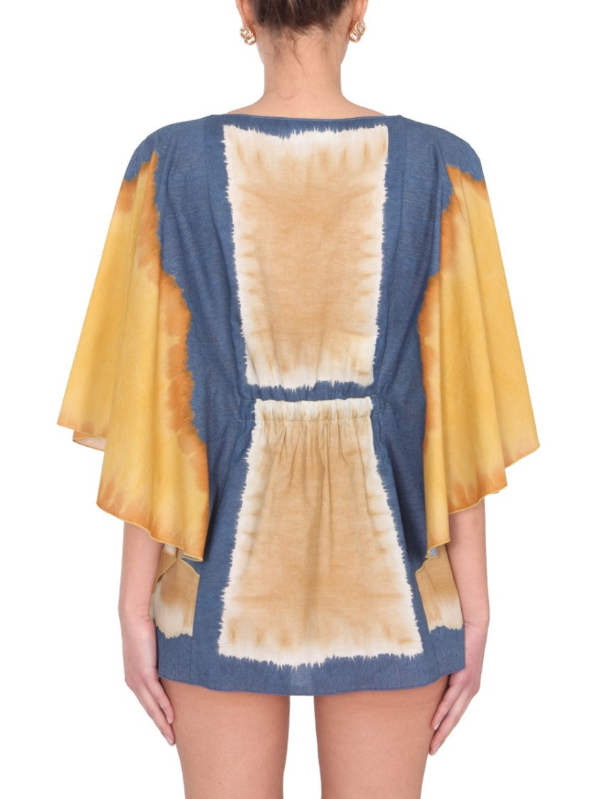 Alberta Ferretti Tie Dye Print Caftan
