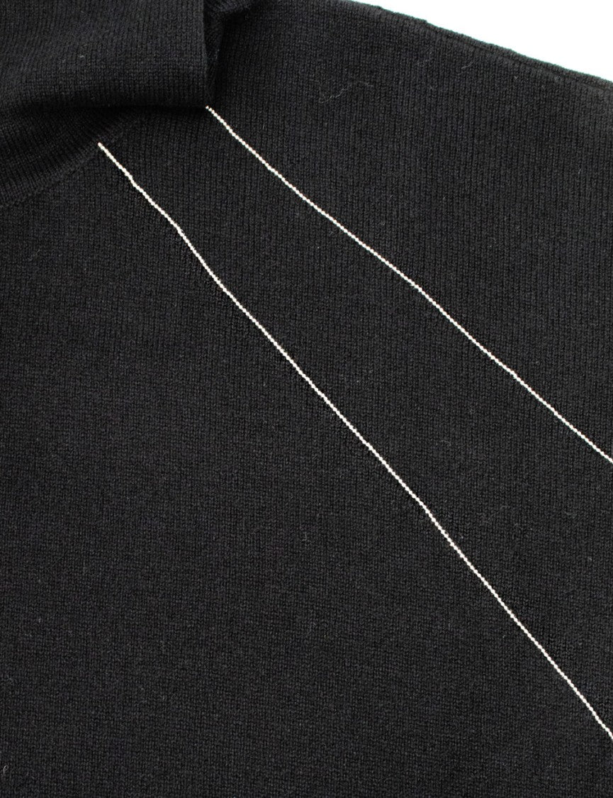 Le Tricot Perugia Black Short Sleeved Turtleneck Sweater