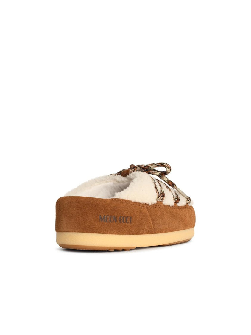 Moon Boot 'Evx' Slippers In Shearling Whisky