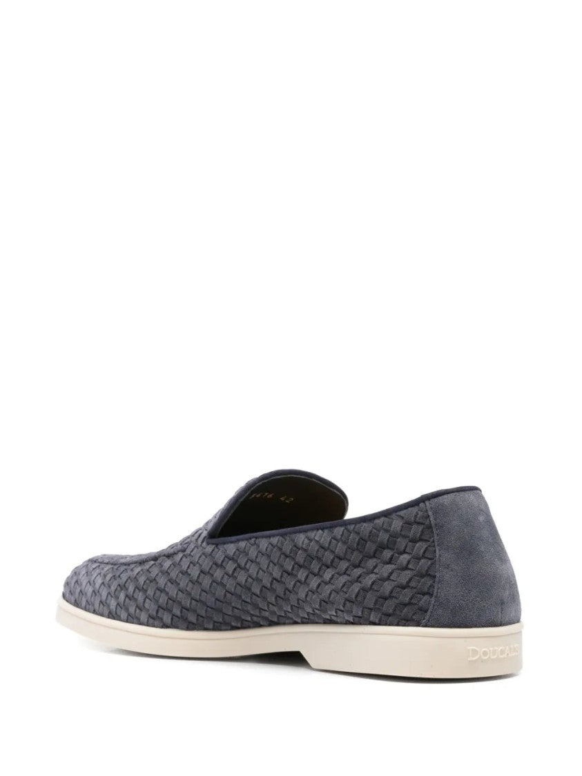 Doucal's Imperial Blue Suede Loafers