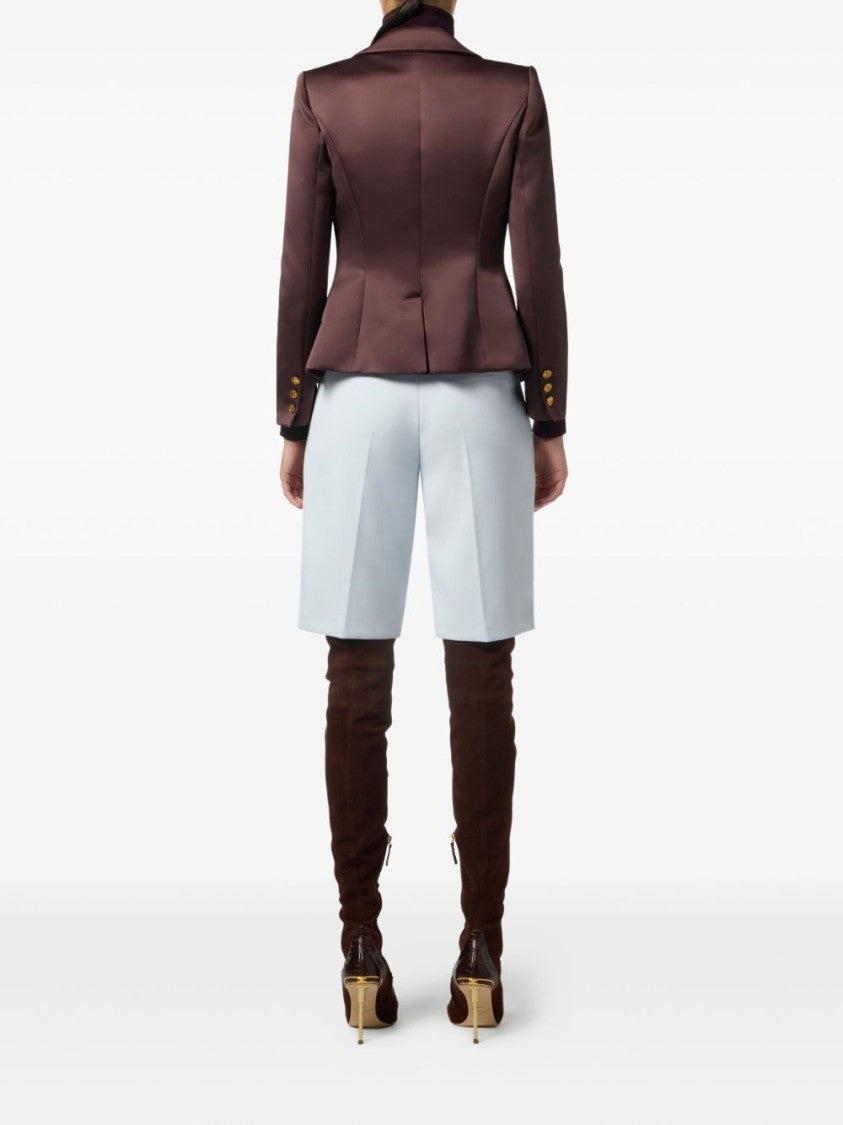 Elisabetta Franchi Double-Breasted Tailored Jacket With Gold-Tone Buttons