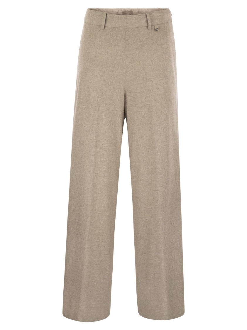 Herno Resort Trousers In Melange Fabric