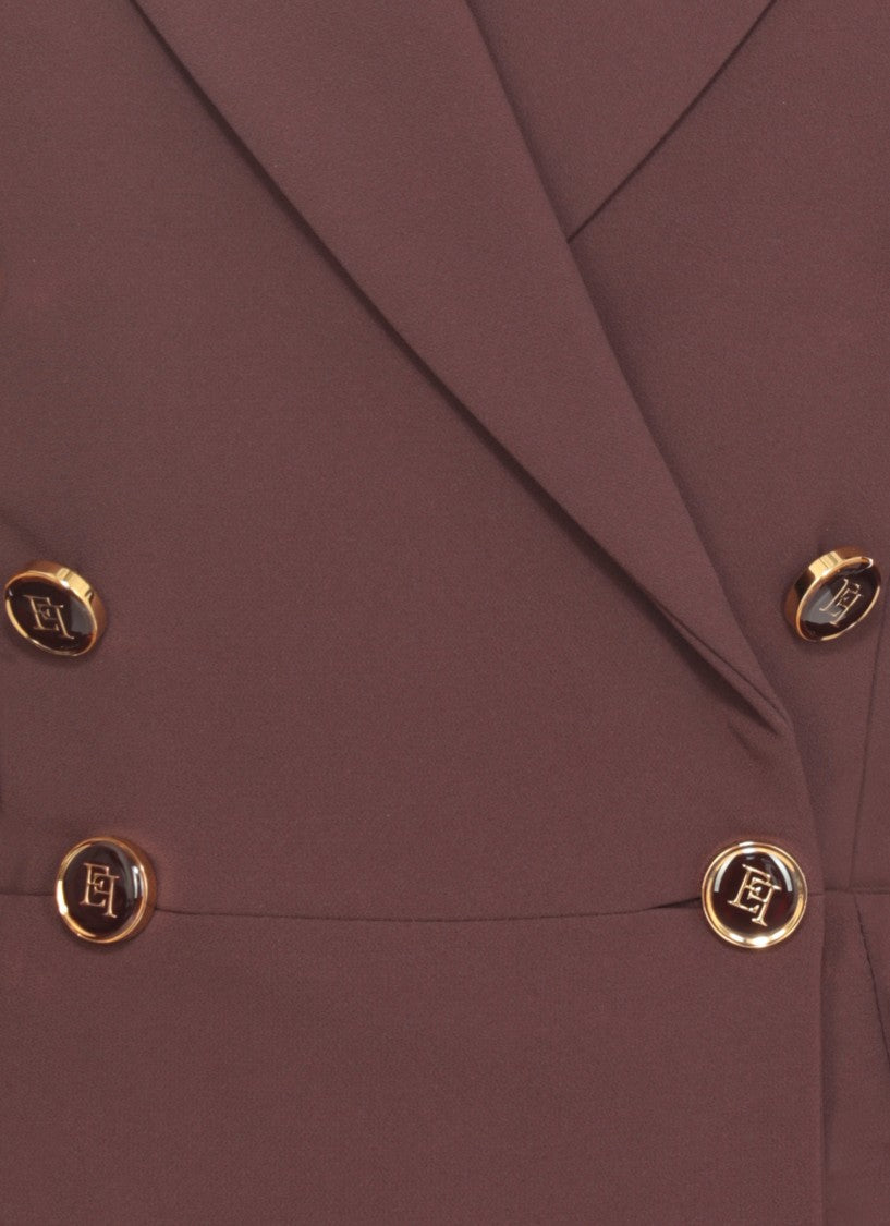 Elisabetta Franchi Crepe Double-Breasted Blazer