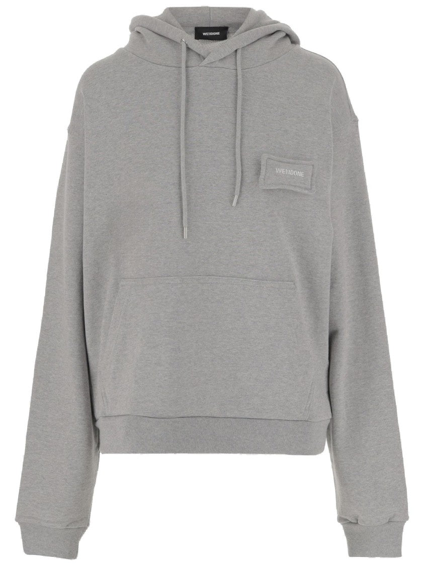 We11 Done Hooded Cotton Sweatshirt With Embroidered Logo And Pouch Pocket