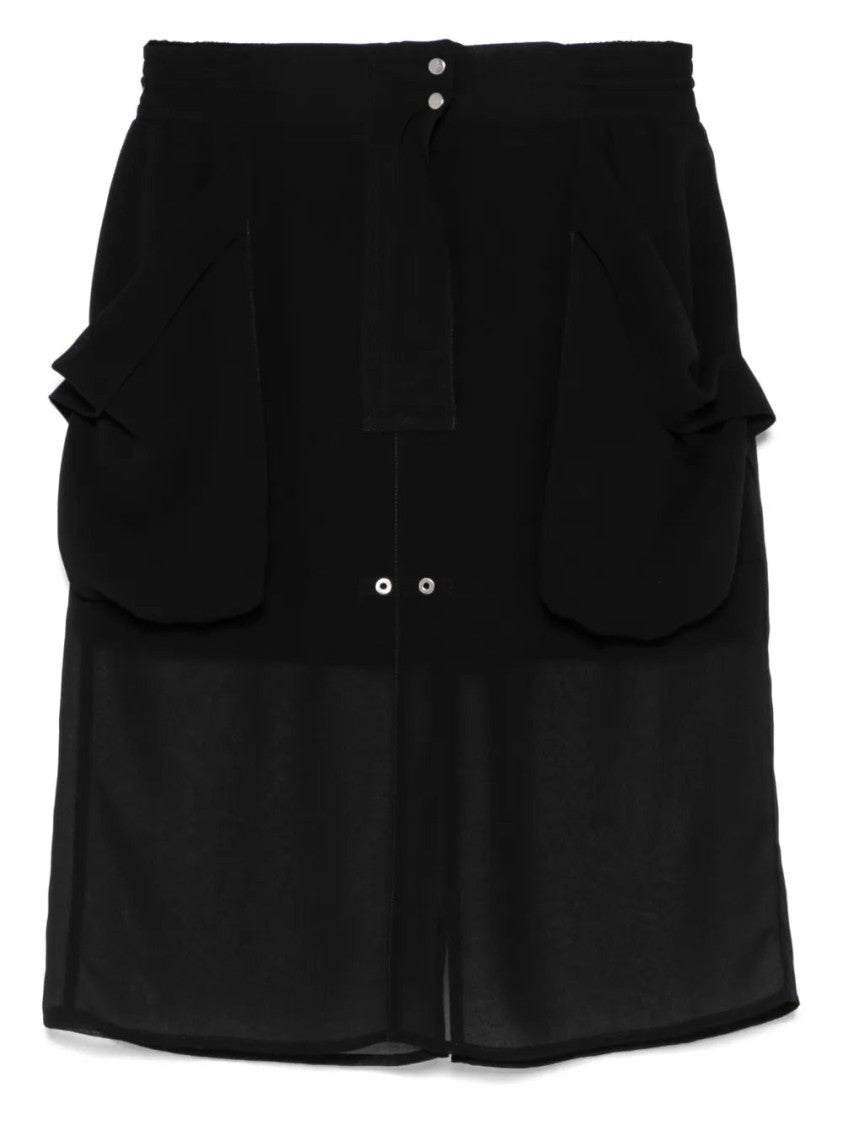Pinko Lightweight Black Skirt With Functional Pockets