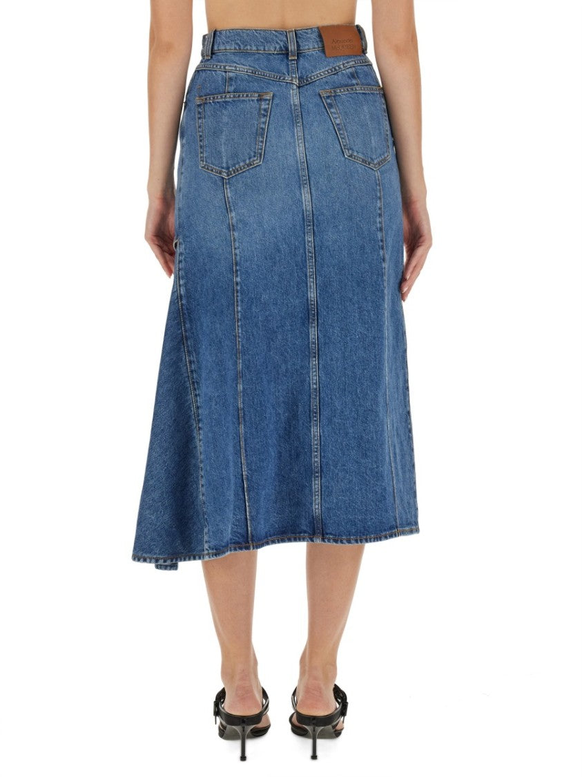 Alexander Mcqueen Pencil Skirt With Cut-Out