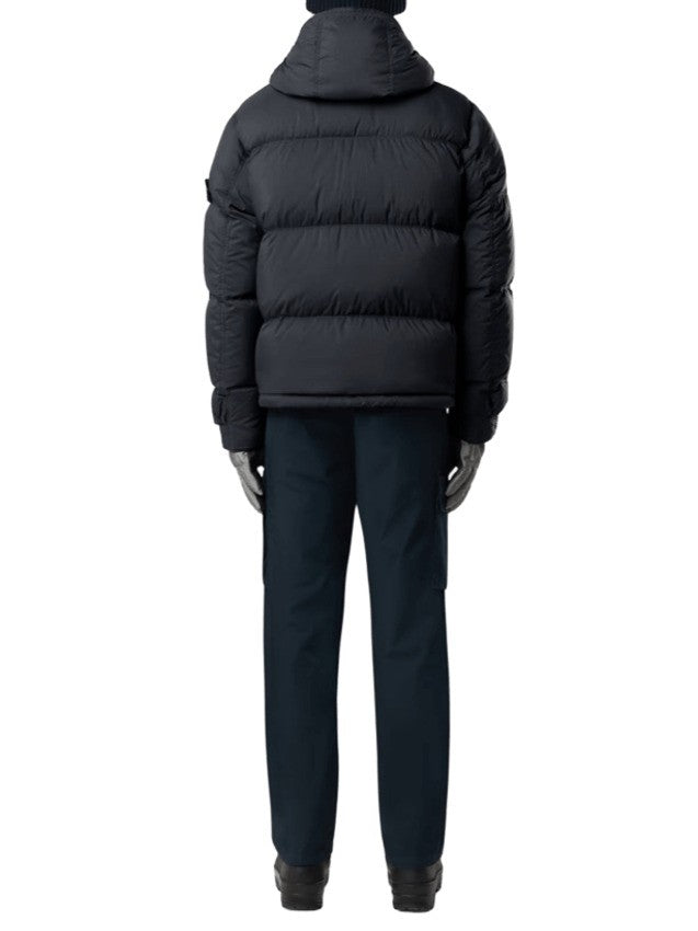 Stone Padded Black Parka With Water-Resistant Nylon Ripstop