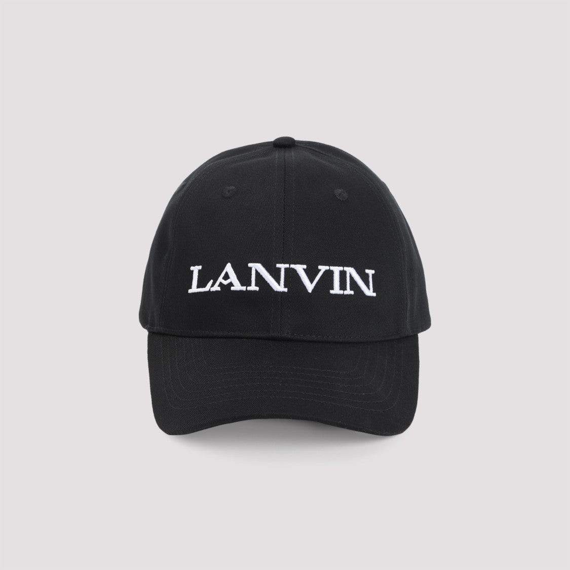 Lanvin Baseball Logo Black Cotton Hat