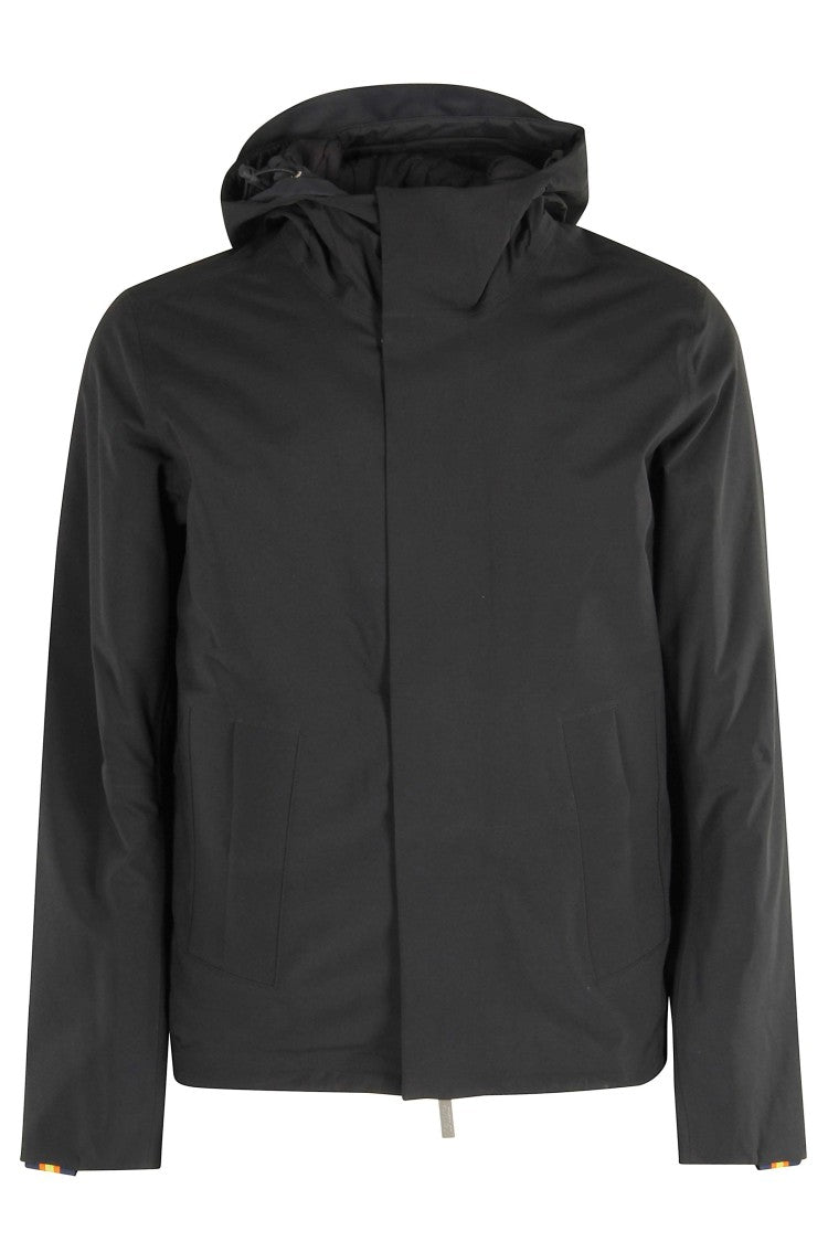 K-Way Bonded Padded Jacket With Adjustable Hood And Quilted Interior