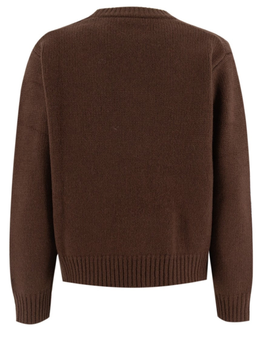 Mc2 Saint Barth Cropped Knitted Jumper With Heart Motif
