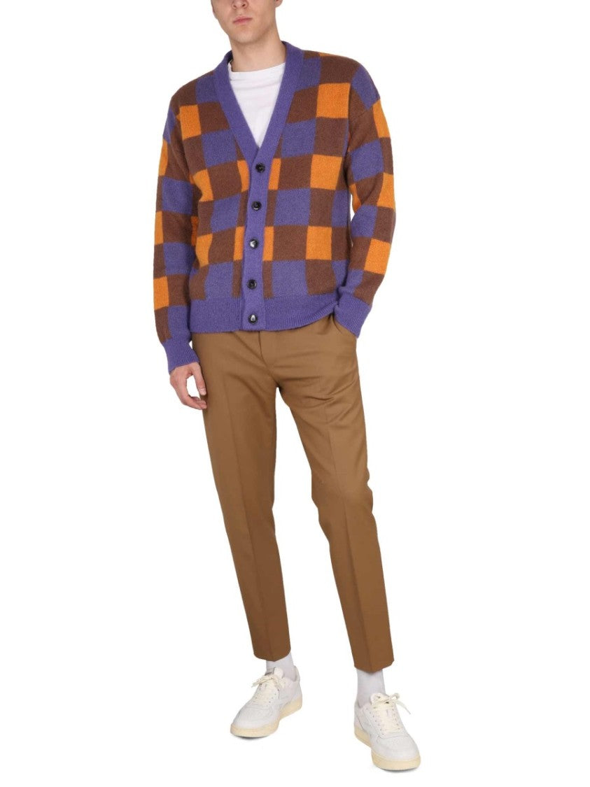 Drôle De Monsieur Check Pattern Cardigan