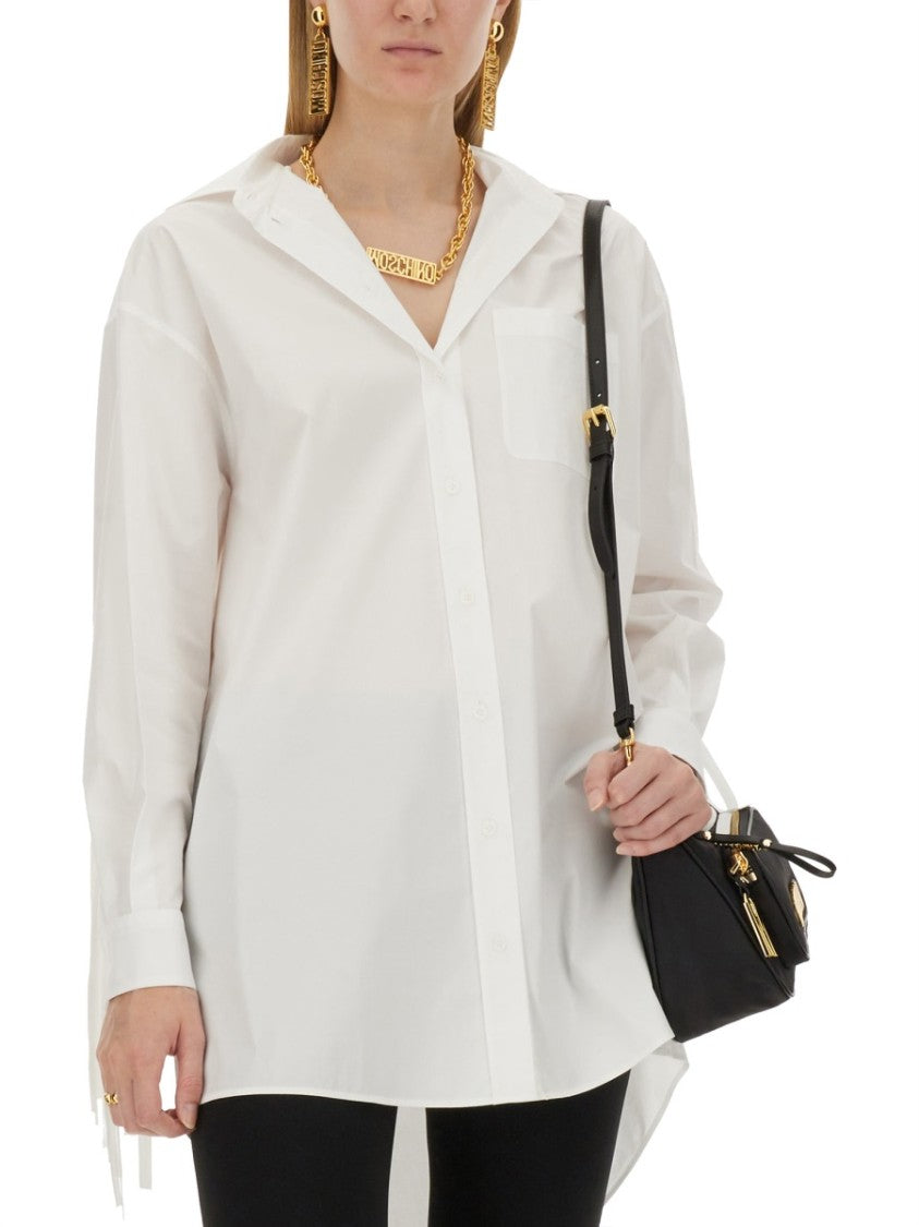 Moschino Fringe-Detail Poplin Shirt With Classic Collar