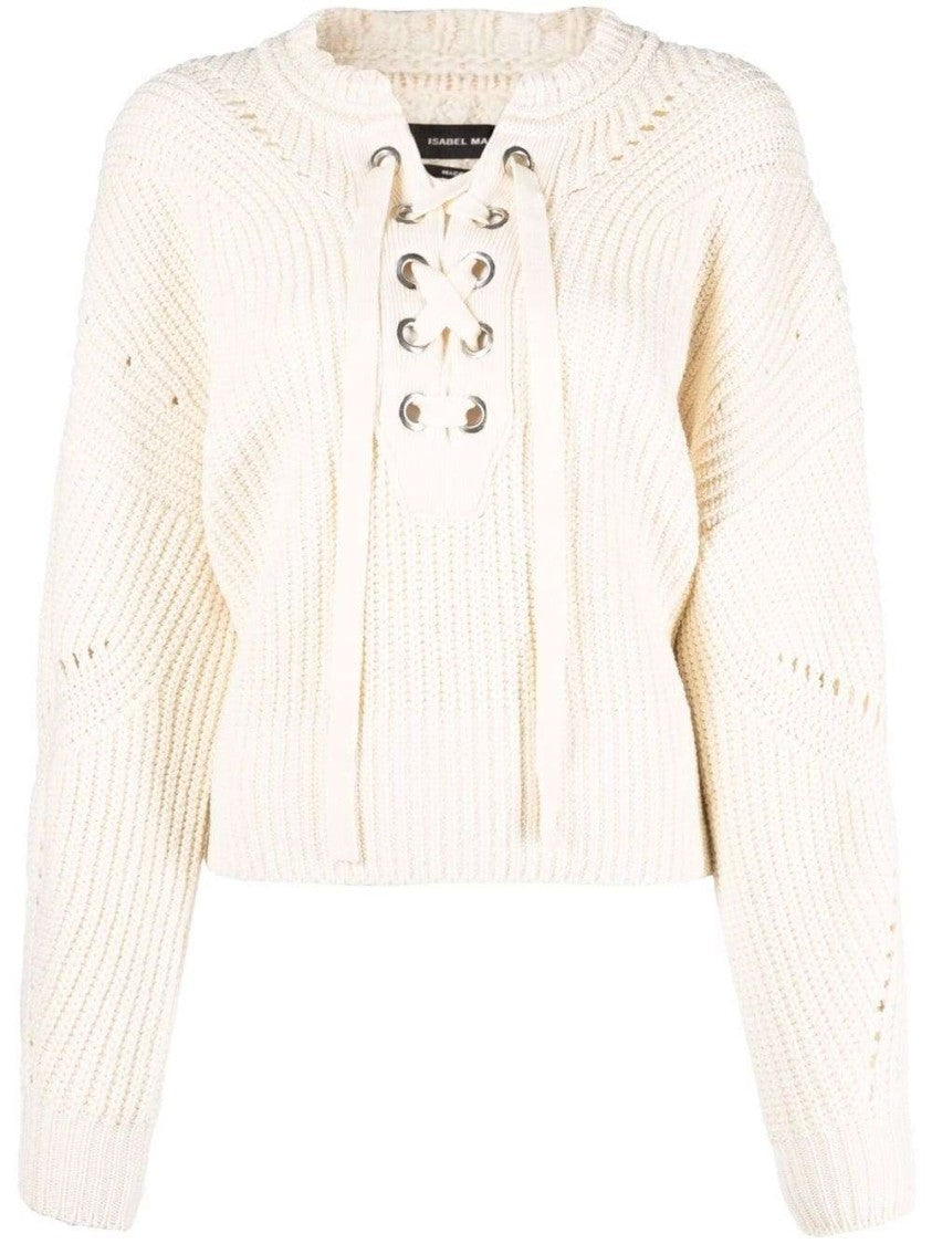 Isabel Marant Lace-Up Ribbed-Knit Knitwear Jumper