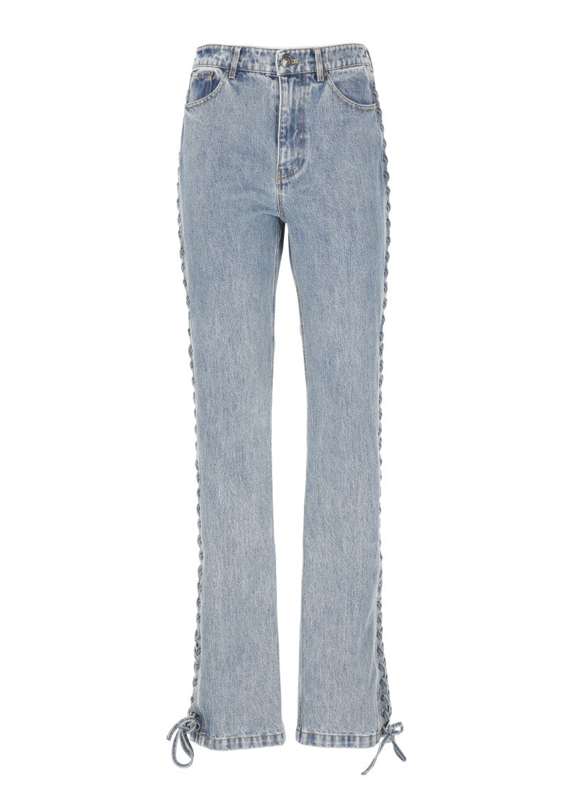 Rotate Laced Straight Leg Denim Jeans