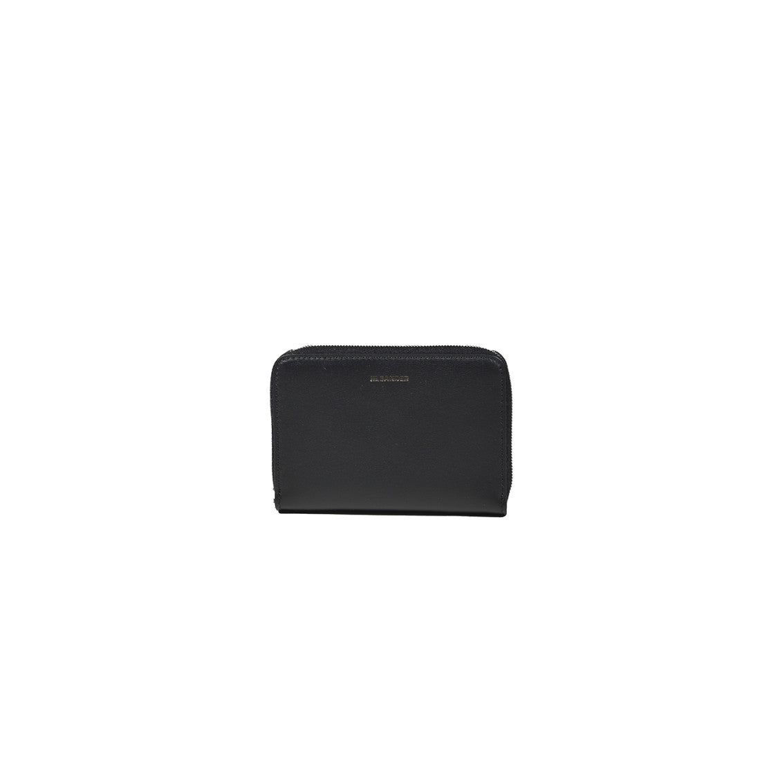 Jil Sander Small Black Leather Zip-Up Wallet