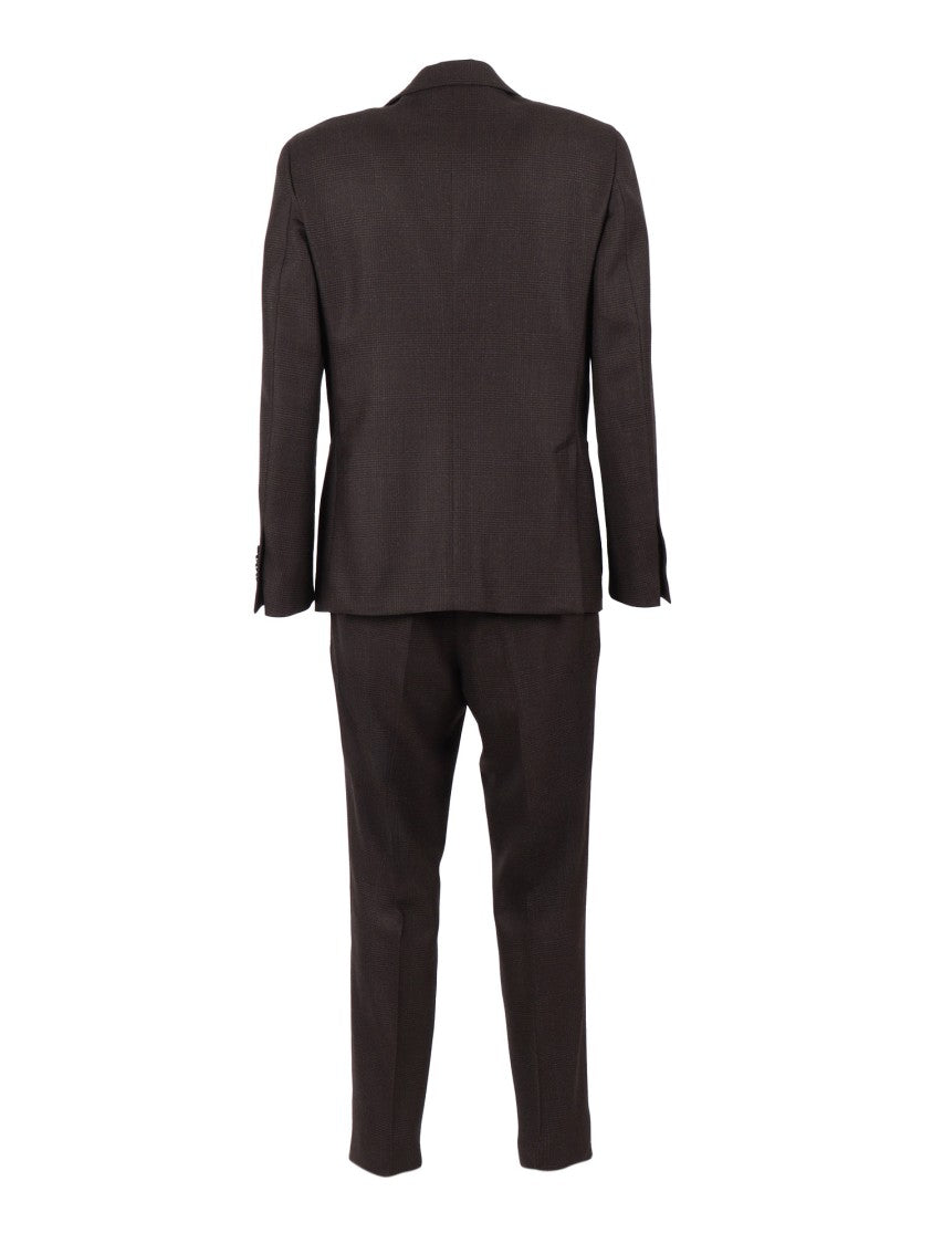 Lardini Tailored Brown Checkered Two-Piece Suit