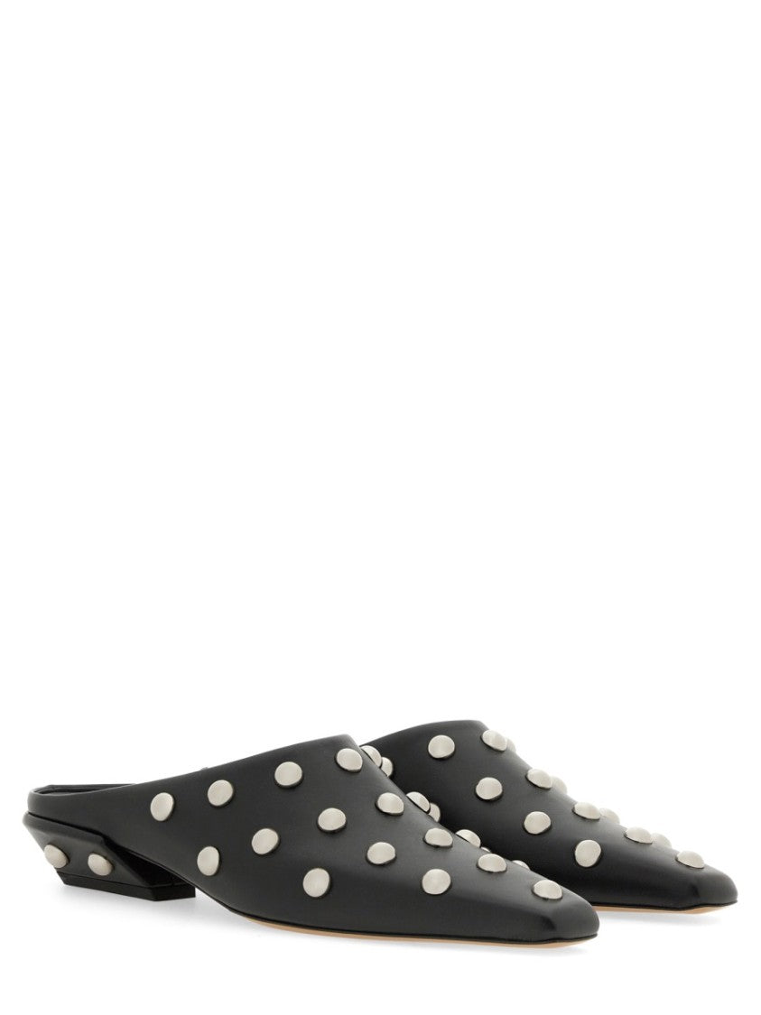 Paris Texas "Bella" Pointed Toe Leather Mules