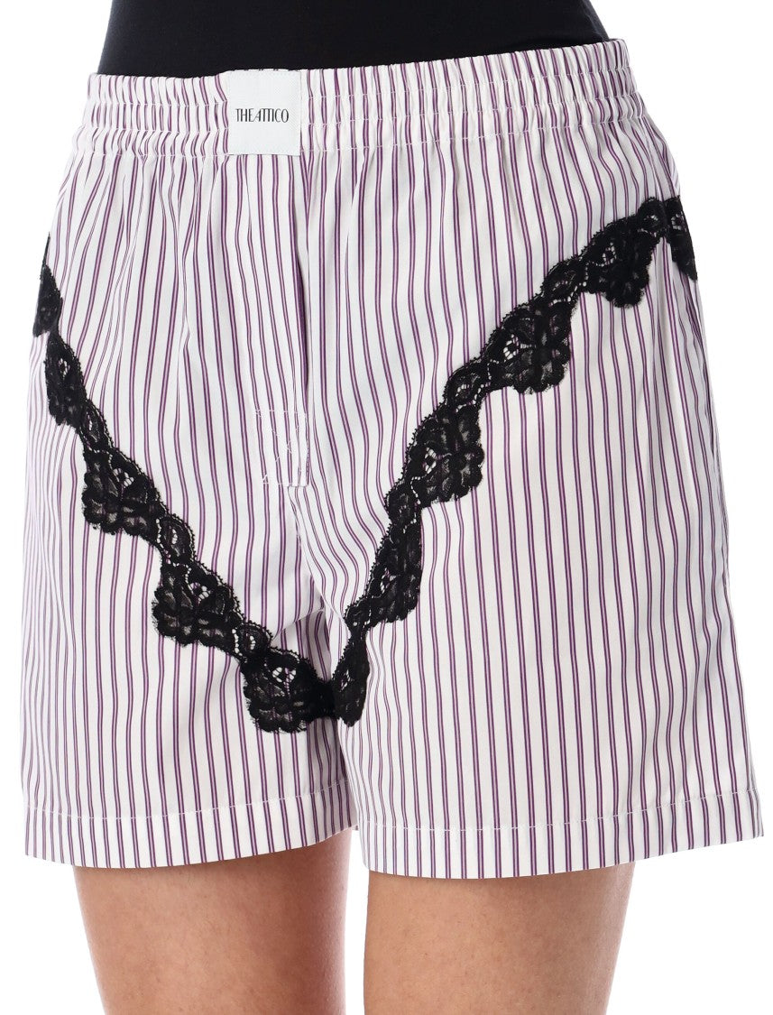 The Attico Popeline Short Stripes