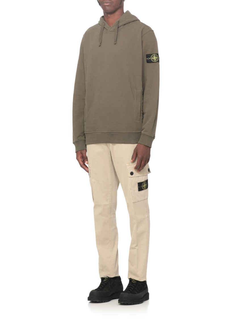 Stone Island Solid Green Cotton Hoodie