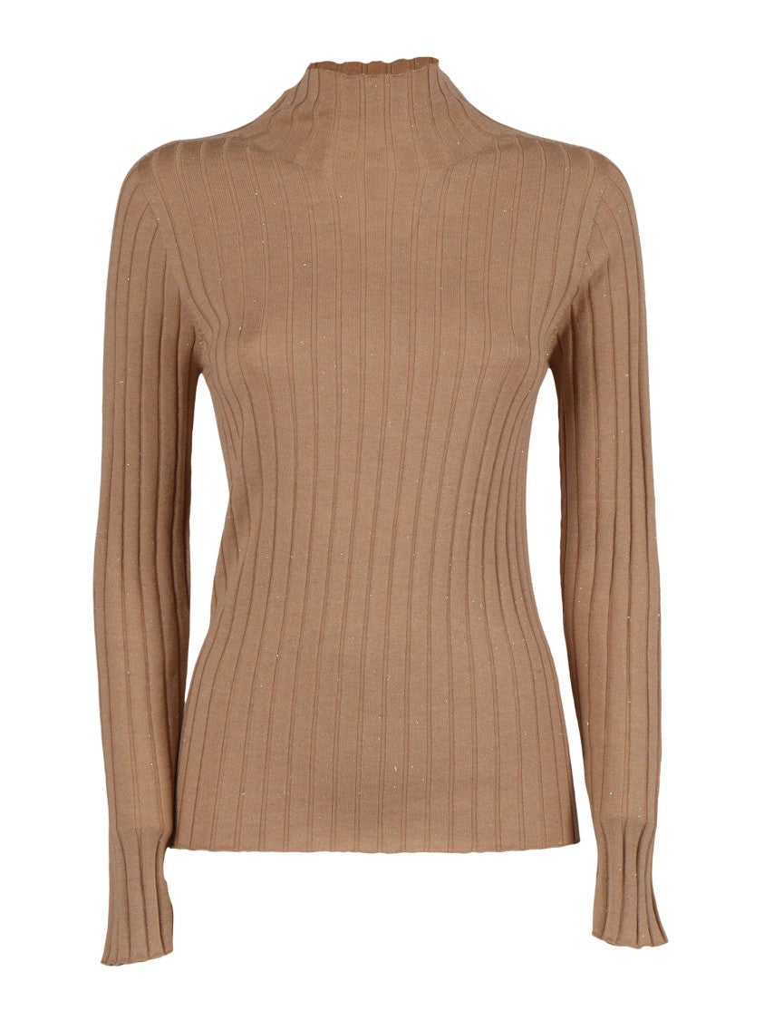 Peserico Ribbed Knit Sweater With Classic Round Neckline