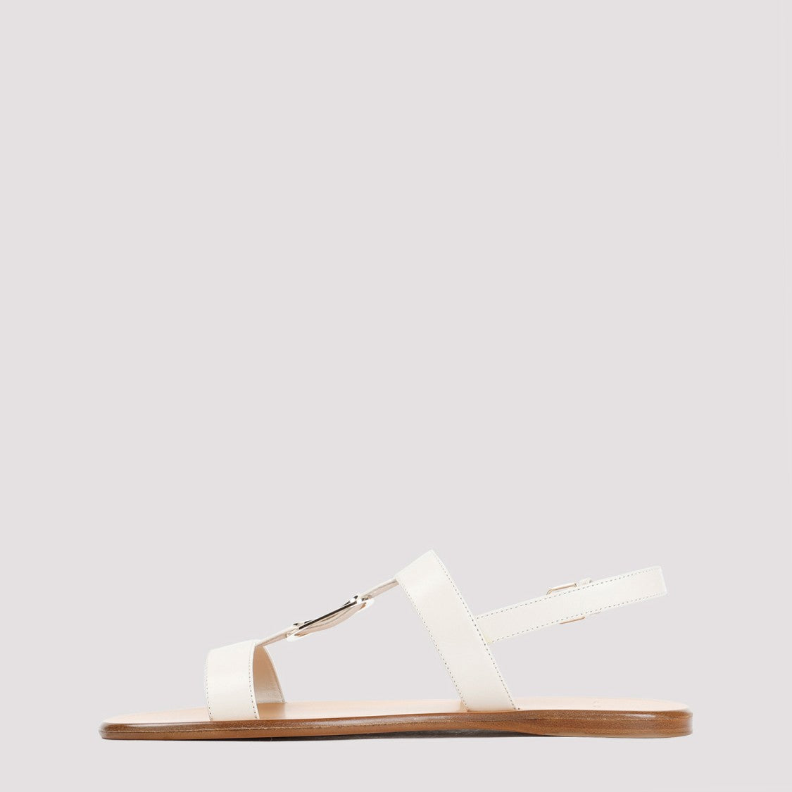 Ferragamo White Mascarpone Lamb Leather Vida Sandals