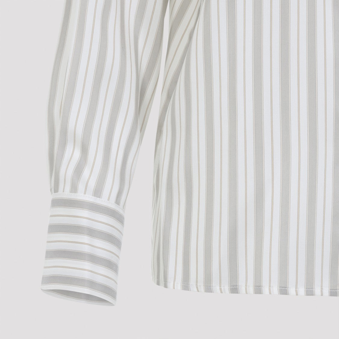 Peserico Vertical Stripe Long-Sleeved Shirt With Classic Collar And Concealed Placket