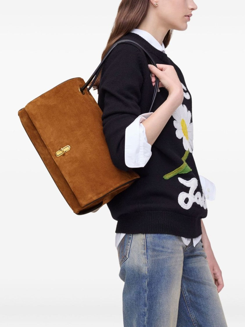 Marc Jacobs Suede Leather The Large Dual Shoulder Bag