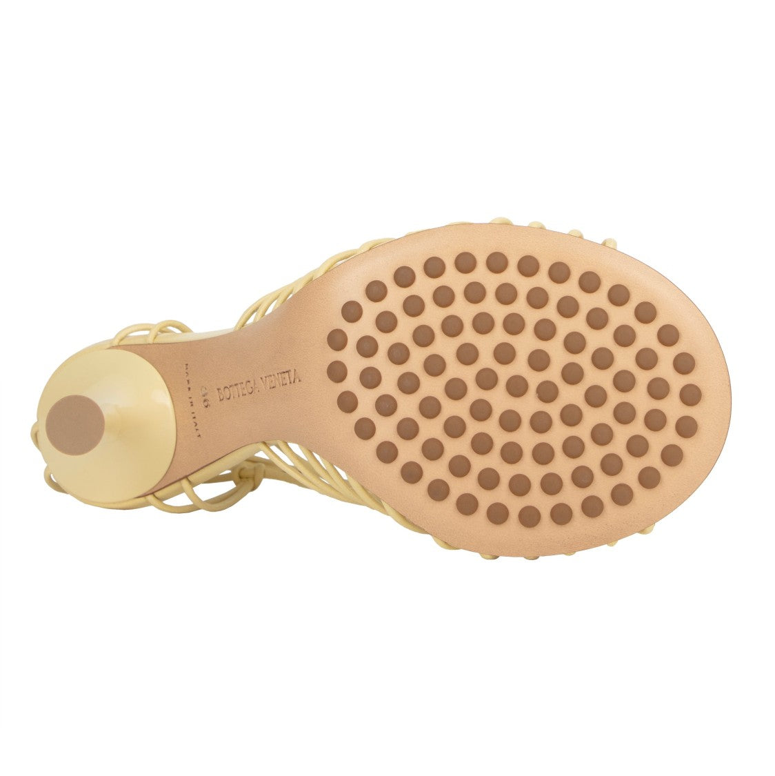 Bottega Veneta Dot Leather Sandals Beige