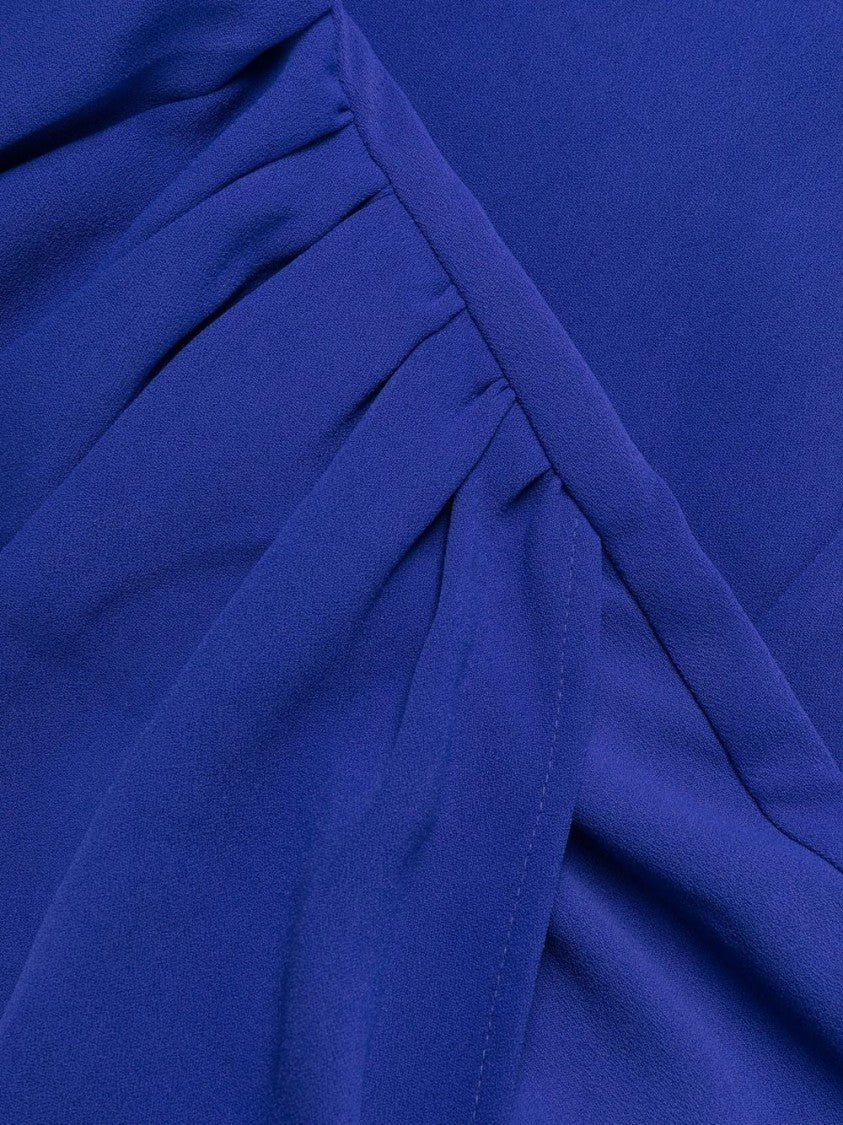 Self-Portrait Cobalt Crepe Midi Dress