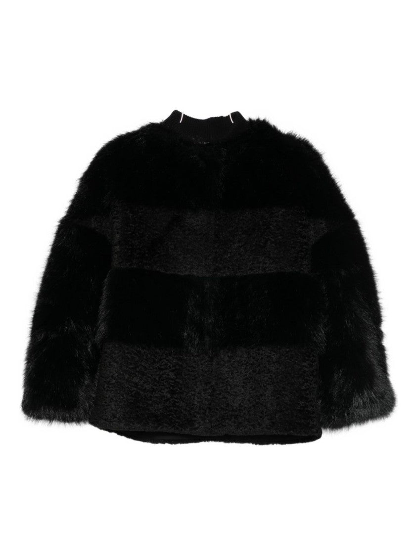 Valentini 1972 Textured Short Coat With Plush Panels