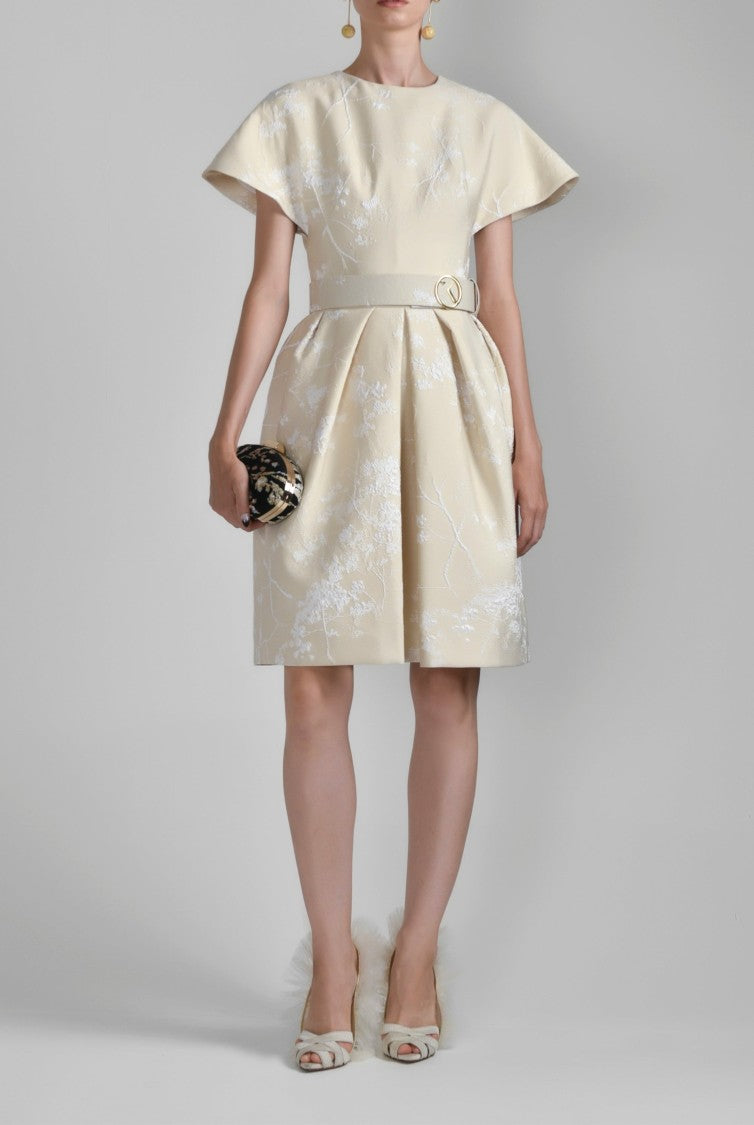 Saiid Kobeisy Brocade Flared Knee Length Dress