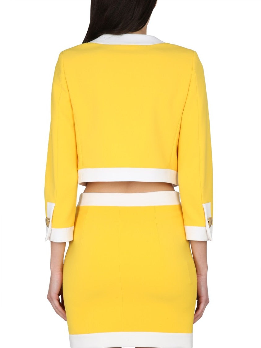 Moschino Heart Buttons Crepe Jacket