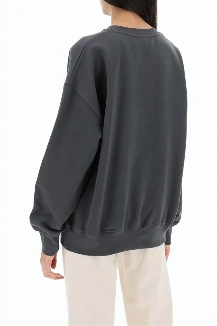 Ganni Relaxed Fit Long-Sleeve Sweatshirt With Ribbed Details
