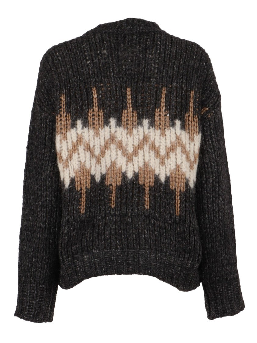 Peserico Cropped Knitted Sweater With Zigzag Pattern
