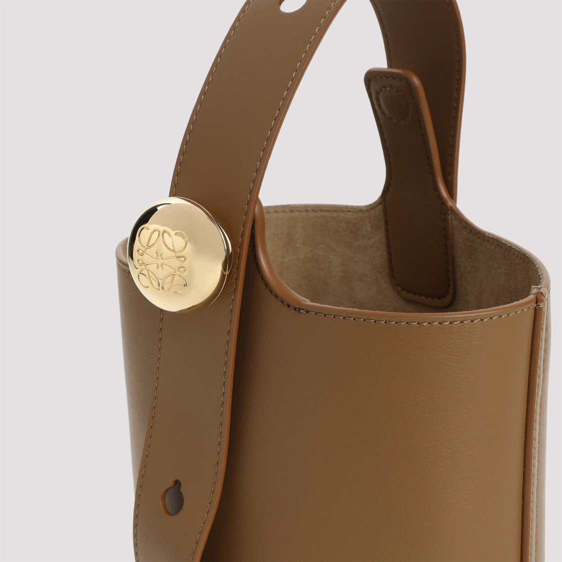 Loewe Brown Calf Leather Pebble Mini Bucket Bag