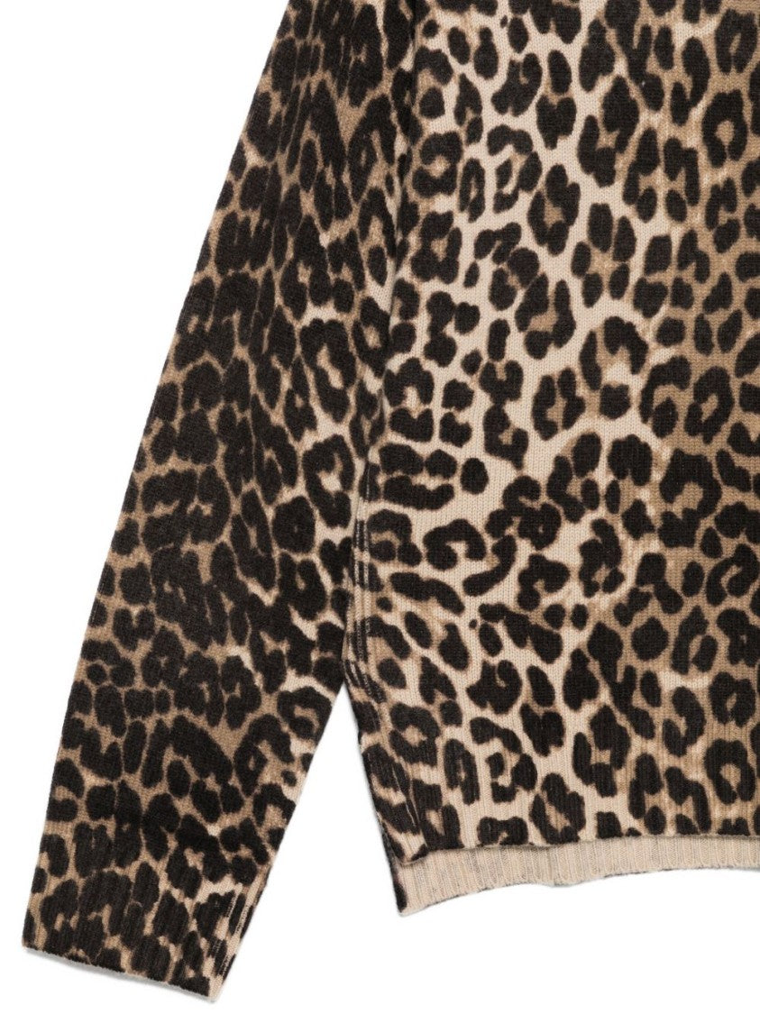 Seventy Sergio Tegon Bold Leopard Print Wool Sweater