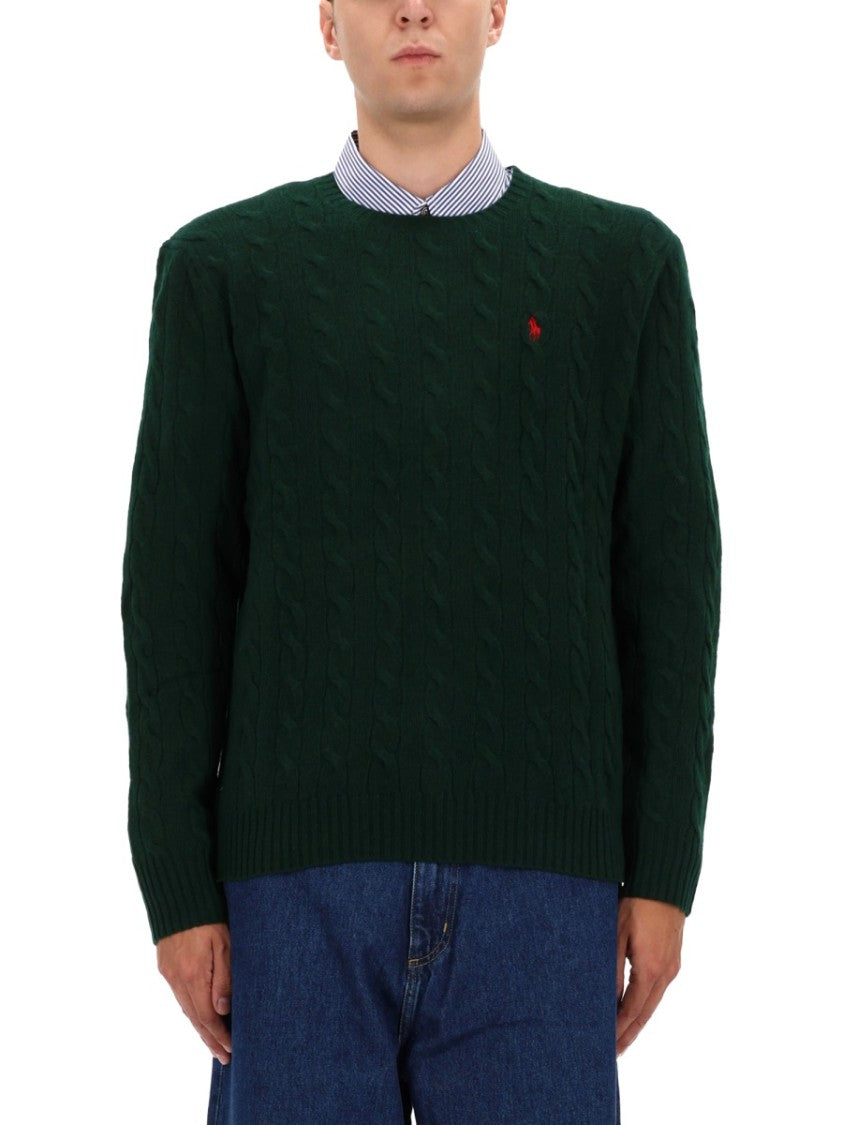 Polo Ralph Lauren Cable-Knit Sweater In Rich Dark Green