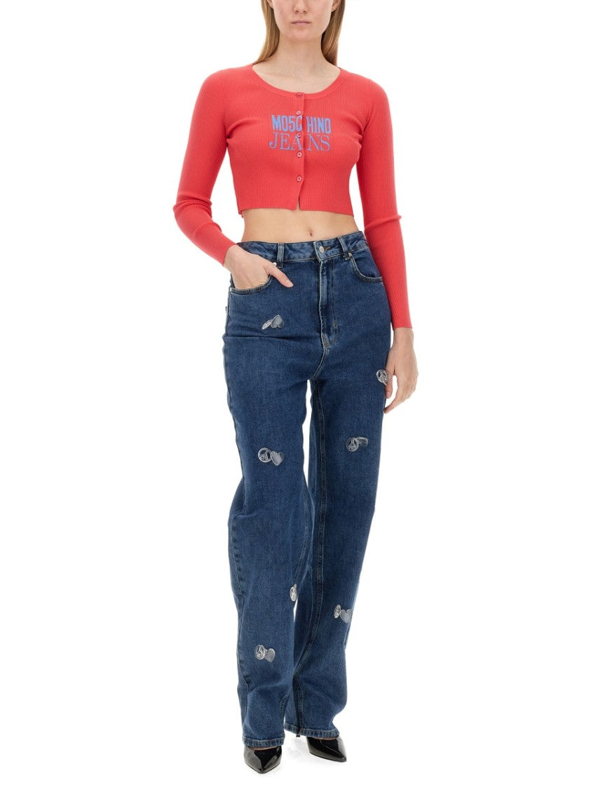 Moschino Cropped Cardigan With Button-Down Front