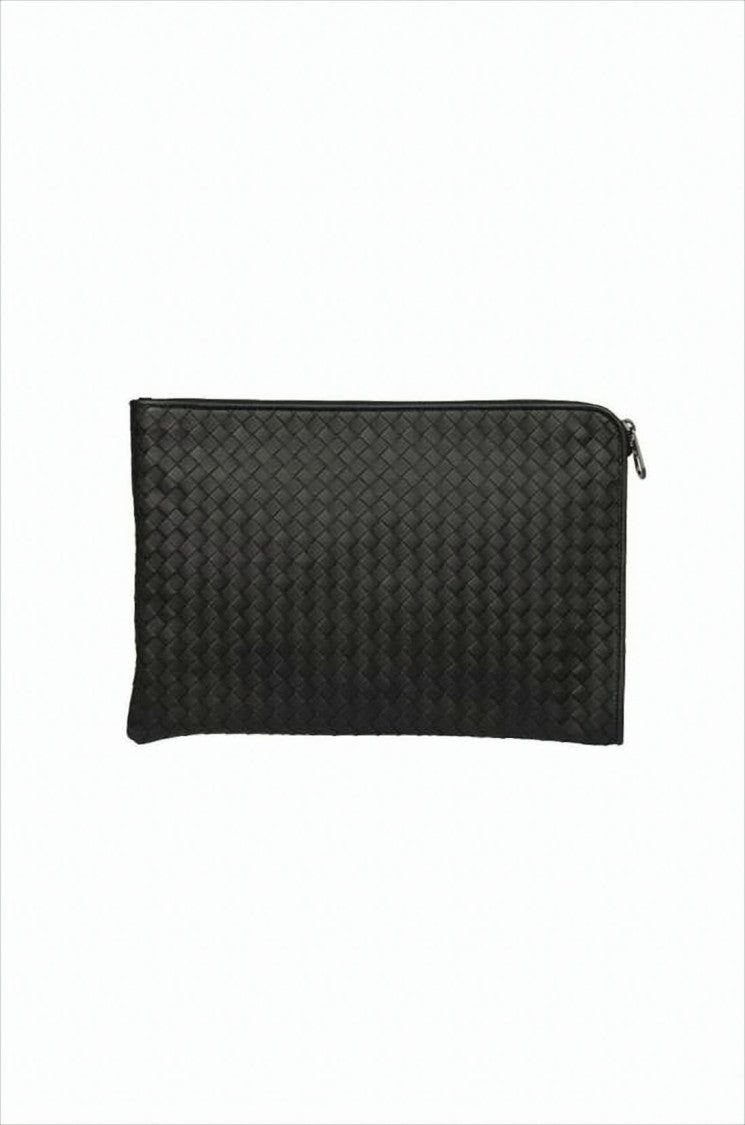 Bottega Veneta Rectangular Woven Texture Clutch