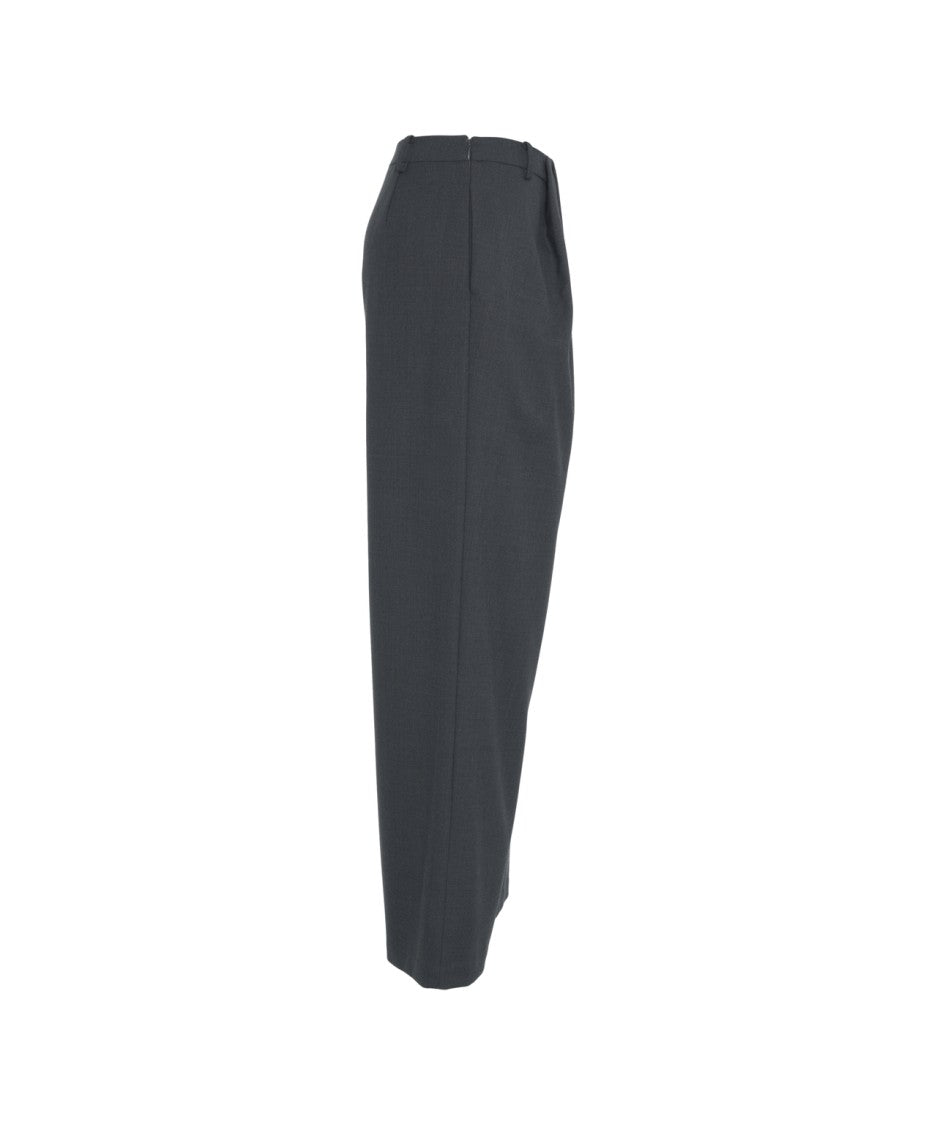 Viktoria Chan Pleated Wide-Leg Trousers With High Waist And Tailored Finish